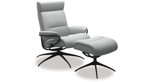Stressless® Tokyo Leather Recliner with Adjustable Headrest - Star Base Stressless® Tokyo Leather Recliner with Adjustable Headrest - Star Base